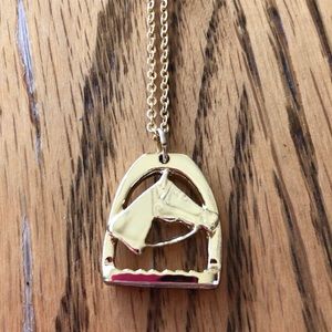 Gold-plated necklace with horse charm